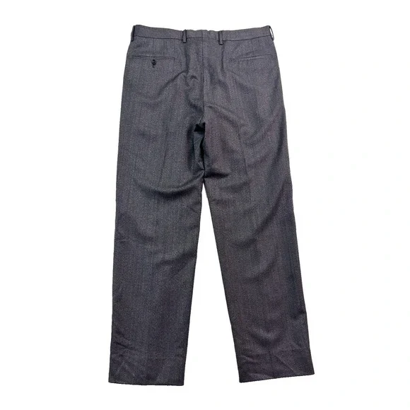 vtg Versace Italy 52 US 36x31 Charcoal Herringbone Stripe Dress Suit Pants Wool